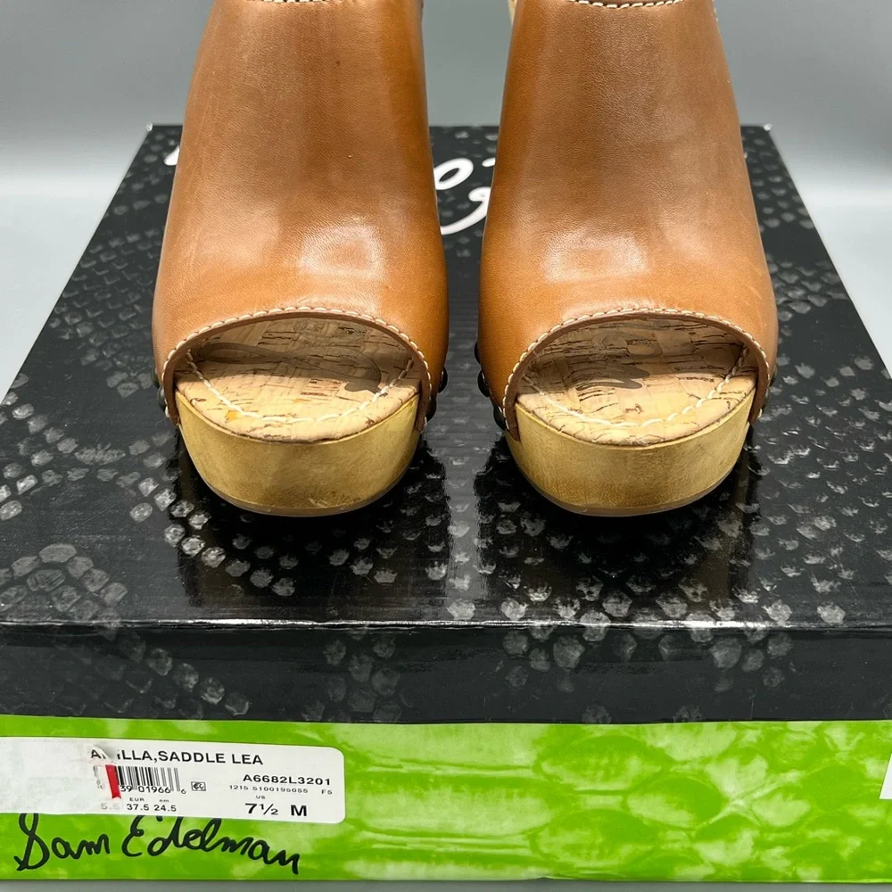 Sam Edelman Camilla Women's Wooden Heeled Platform Wedge Sandal - Picture 8 of 8